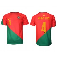 Camisa de Futebol Portugal Ruben Dias #4 Equipamento Principal Mundo 2022 Manga Curta